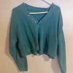 Kendall + Kylie turquoise cropped sweater Photo 0