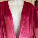 Boohoo Plus Hot Pink Velour Plunge Puff Sleeve Skater Dress Size US Photo 2