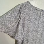 Apt. 9  Ruffle Peplum Top Vintage Waves White Black XL Photo 5