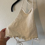 Beach Riot  X Stone Cold Fox Halter Ruffle White Bikini Top Swim Resortwear Photo 0