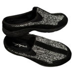Easy Spirit  Traveltime Black Gray Tweed Sequined Metallic Thread Mules Size 8.5 Photo 0