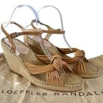 Loeffler Randall Priya Wedge Espadrille in Beige/Khaki - Heeled Leather Sandal Photo 0