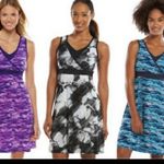 Tek Gear  M Athletic Sleeveless Floral Stretch Dress in Purple n Navy Photo 1