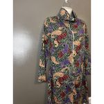Handmade Vintage Abstract Zip Dress Womens Medium Paisley Swirl Pattern 80s Retro Photo 1