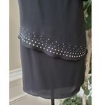 EXPRESS  Knee Length Dress Women Size 0 Roman Black Lined One Shoulder Off Tiered Photo 4