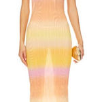 Lovers + Friends  Giada Dress Womens XS Multicolor Ombre Pleated Maxi Sleeveles Photo 0