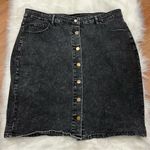 SheIn Stone Wash Black Button Front Denim Skirt 4X Photo 0