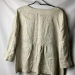 J. JILL WO SIZE LARGE LINEN LIGHTWEIGHT OATMEAL COLOR SILVER METALLIC THREAD Photo 9