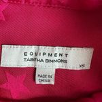 Equipment Tabitha Simmons x  Pink Satin Star Print Button Down Shirt Blouse Sz XS Photo 3