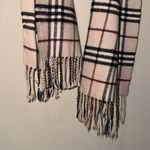 Plaid scarf classic preppy‎ raw hem fringe Tan Photo 1