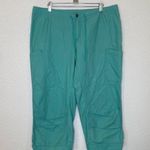 Patagonia Sea Foam Green/Blue Lightweight Crop Pants EUC Sz 14 Organic Cotton Photo 0