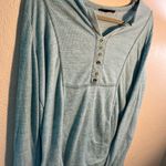 Jane and Delancey Blue 1/4 Buttoned Polo Tunic Lightweight Sweatshirt SZ L Photo 3