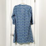 Roberta Roller Rabbit  Tunic Dress Medium Blue Green Resort Wear Cover Up Cotton Photo 4