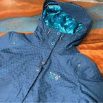 Mountain Hardwear  Miss Snow it All Blue hooded winter Ski Jacket DryQ gaiter med Photo 2