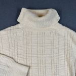 Lucky Brand  Oversized Sweater Womens Medium Ivory Pullover Turtleneck Split Hem Photo 3