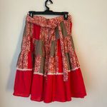 Vintage Fashion by Bettye Red Patchwork Western Skirt S Photo 1