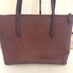 Kate Spade  New York Glitter Tote Bag Purse Handbag Burgundy Shimmy Photo 2