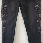 Seven 7 Jeans Black Floral Embroidered Skinny Jeans Photo 4