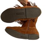 Minnetonka Boots Fringe Side Zip Moc Boots Suede Flats Photo 5