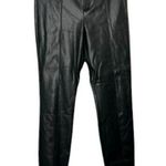 ZARA  Black Faux Leather High Waisted Pants with Zip Hem Women's Sz Medium Photo 0