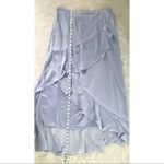 The Jetset Diaries THE JETSET DIARIES Purple Satin Midi Skirt Draped Ruffle Thigh Slit Large New Photo 15