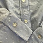 Carolina Herrera  CH Swiss dot blue button down shirt pearl embroidered XS Photo 4