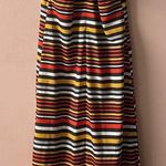 Timing Red Orange/Yellow/Cream/Black Striped Maxi Dress Size S GUC Photo 1