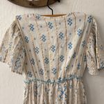 Boho Blue Gold Orange Metallic Sequin V Neck Tassel Made in India Tiered Dress Size undefined Photo 6