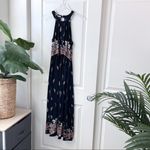 Feather Boho Maxi Dress High Neck S/M Photo 24