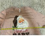 Bella Canvas Canvas Santa Baby  Tee Shirt Women's XL Pink Cheetah Santa Claus Christmas NWOT Photo 2