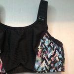 Glamorise Sports Bra Elite Performance Double Layer Black Pattern Sz 34D GUC Photo 2