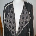 POL  open front embroidered lace washed‎ black oversized cardigan size S Photo 1