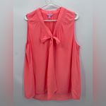 Lilly Pulitzer Lily Pulitzer Coral Sleeveless Bow Tie Blouse 100% silk Photo 3