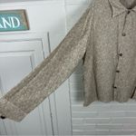 CP Shades  Neutral Vine Leaf Embroidered Button Down Long Sleeve Top Size M Photo 6