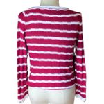 Jones New York  Signature Red & White Ladies Sweater Women's SMALL ~ Gold Buttons Photo 2