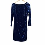 Navy Blue Velour/Velvet Dress long sleeve size large Photo 1