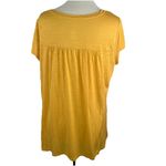 st. john's bay St John Bay Sz XL Mustard Yellow Pullover Embroidered Short Sleeves Womens Top Photo 3