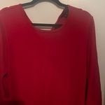 J.Crew Women's Merino Wool Red Twist Back Sweater Dress Knee Length XL Photo 4