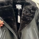 Walter Baker Black Leather Jacket with Silver Zippers Photo 4