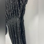 Anthropologie  Black Sequin Long Sleeve Dress Photo 3