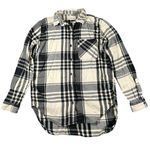 Ralph Lauren  Denim Supply Womens Small Black Ivory Plaid Flannel Boyfriend Shirt Photo 0