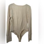 Free People Intimately  Body Suit Long Sleeve Cream Chain Link Stretch Knit NWT Photo 1