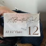 A Beautiful Soul Jeans Women 12 NWT Flare Denim Dark Stormy Night Raw Hem Boho Blue Photo 8