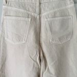 ZARA The 90s Full Length Raw Hem Side Slits Jeans in Cream, Size 6 Photo 10