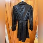 Calvin Klein Vintage Black Faux Leather Women's Dress/ Coat Photo 8