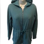 Pendleton  Full Zip Cardigan Hoodie Sweater Sz. S Teal Cinched Waist Pockets Photo 0