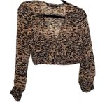 ZARA 🔵 SALE 3/$25  CROPPED ANIMAL PRINT VNECK TOP XS Photo 1