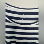 Isabel Maternity | Navy Blue & White Striped Short Sleeve Shirt Dress | Medium Size undefined Photo 4