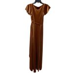 After Six FLUTTER SLEEVE VELVET WRAP MAXI DRESS WITH POCKETS Brown Size XS Photo 7