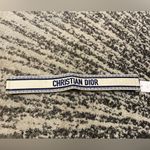 Christian Dior  Embroidered Canvas Leather Blanc/Bleu size 80 Photo 3